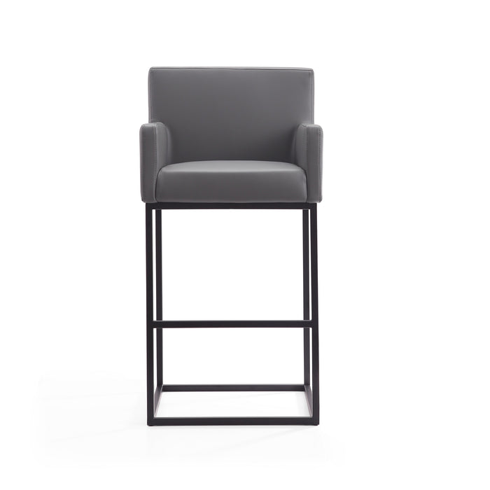 Manhattan Comfort Ambassador 42\" Metal Barstool - Grey & Black