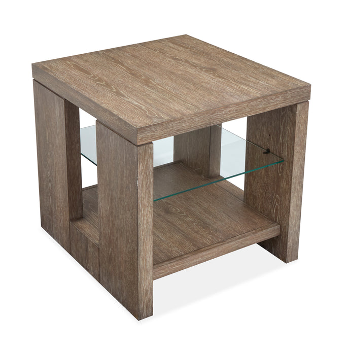 Bukley 24\" End Table with Adjustable Shelf - Spiced Brown