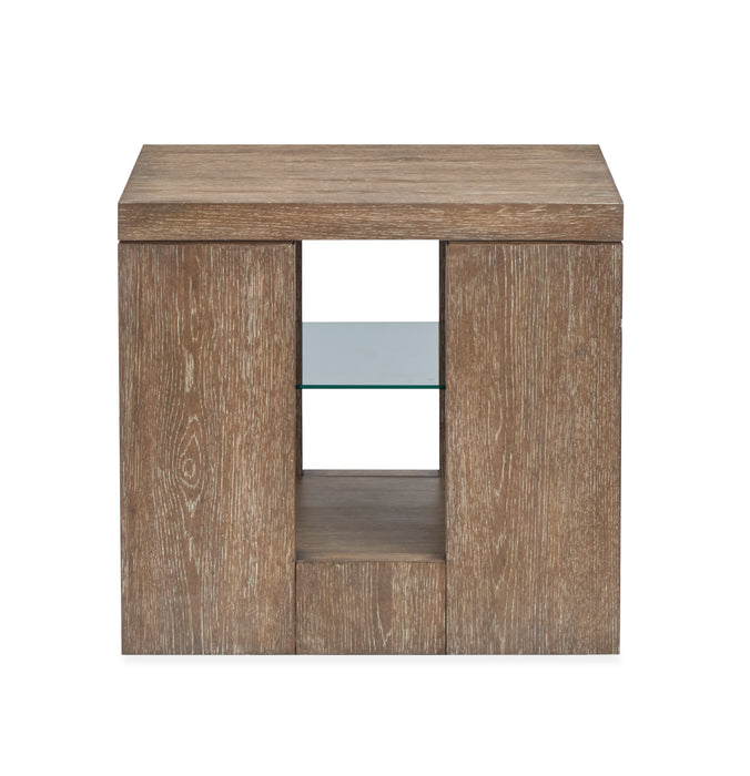 Bukley 24\" End Table with Adjustable Shelf - Spiced Brown