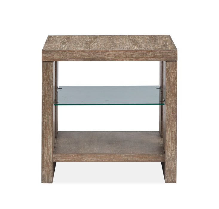 Bukley 24\" End Table with Adjustable Shelf - Spiced Brown