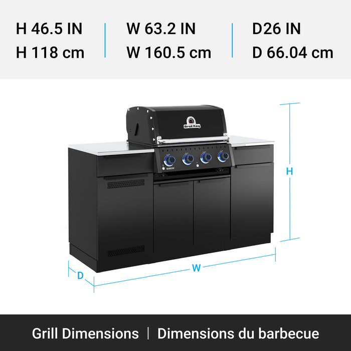 Broil King Baron 420i Shadow 4-Burner Built-In 40,000-BTU Natural Gas BBQ - 875817 Grill