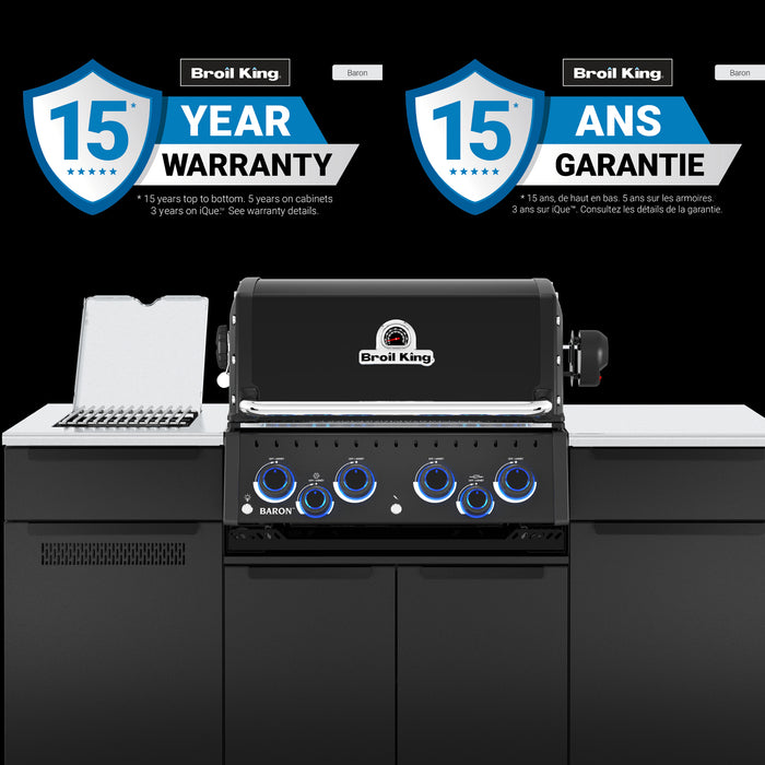 Broil King Baron 490i Shadow 4-Burner Built-In 40,000-BTU Propane Gas BBQ - 875844 Grill
