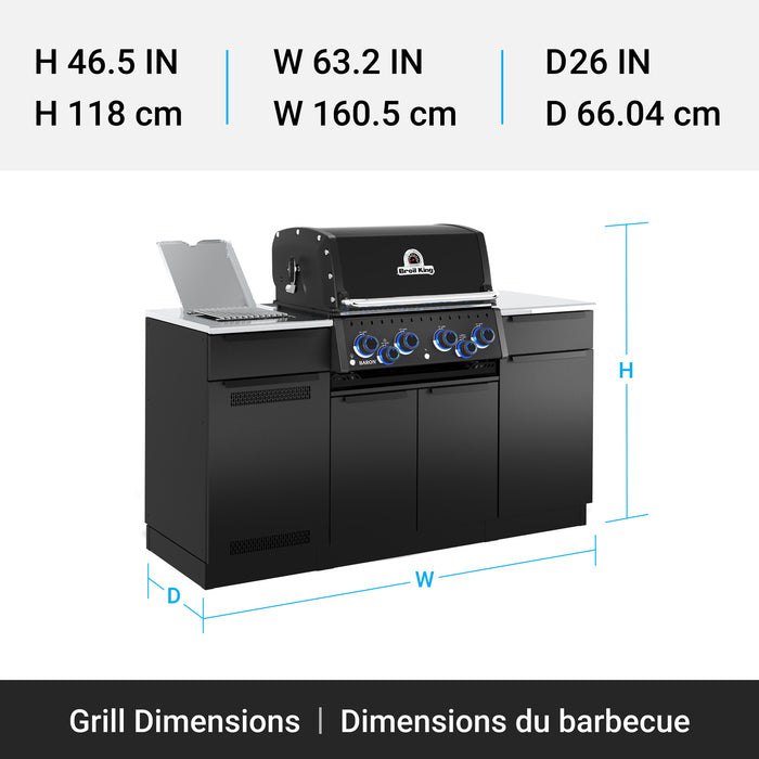 Broil King Baron 490i Shadow 4-Burner Built-In 40,000-BTU Propane Gas BBQ - 875844 Grill