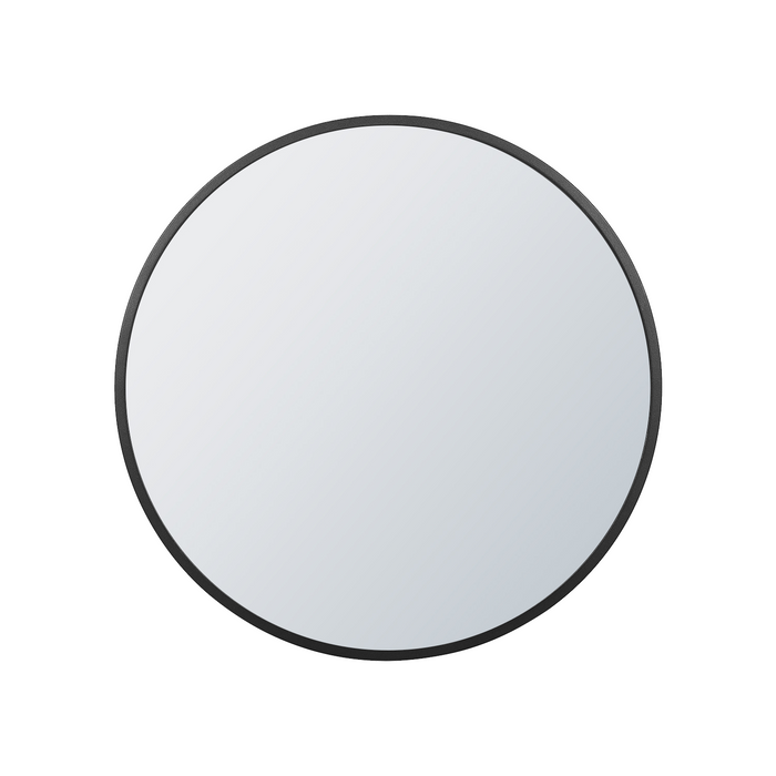 Arcus 36\" X 36\" Hand Crafted Round Mirror - Black