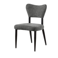 Kort & Co. Capri Dining Chair, Polyester Fabric, Metal – Charcoal 