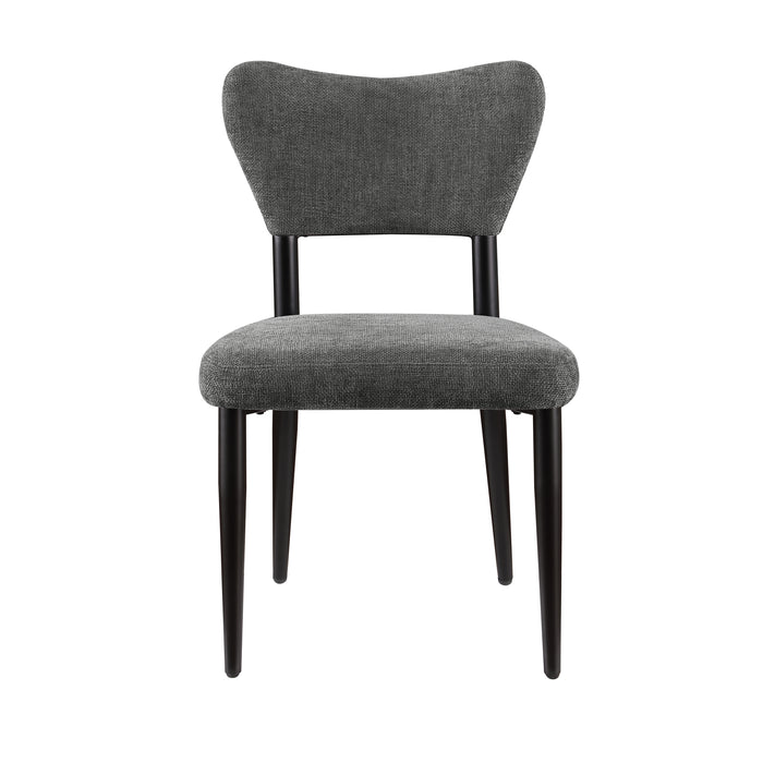 Kort & Co. Capri Dining Chair, Polyester Fabric, Metal – Charcoal
