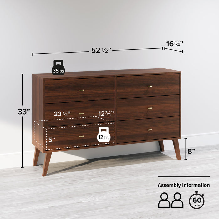 Milo 6-Drawer Dresser - Cherry