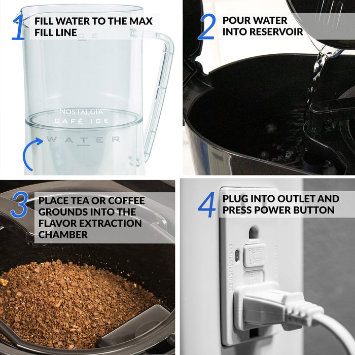 Nostalgia Café Ice 3-Quart Iced Coffee and Tea Brewing System - CIT3PLSBK
