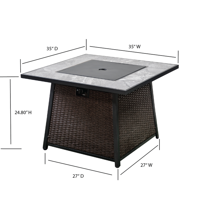 Deko Living Gas Outdoor Firepit Table 