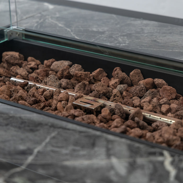 Deko Living Wicker Gas Outdoor Firepit Table 