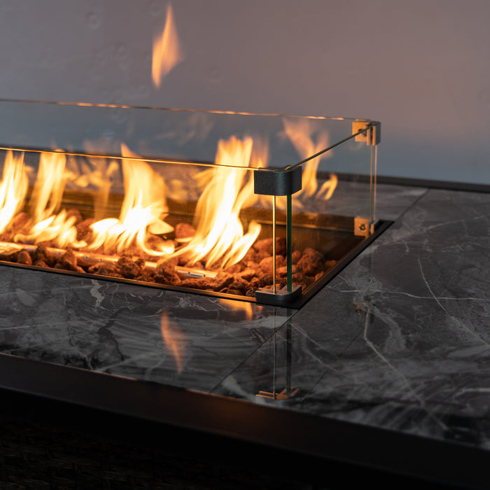 Deko Living Wicker Gas Outdoor Firepit Table 