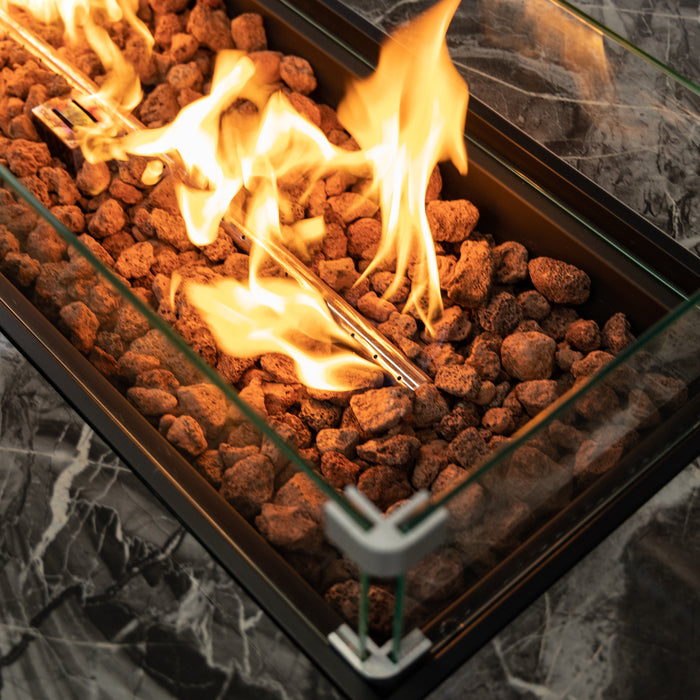 Deko Living Wicker Gas Outdoor Firepit Table 