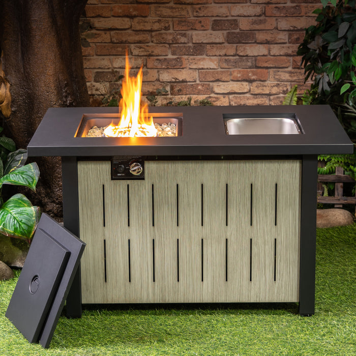 Deko Living Outdoor Propane Fire Table with Ice Bucket 