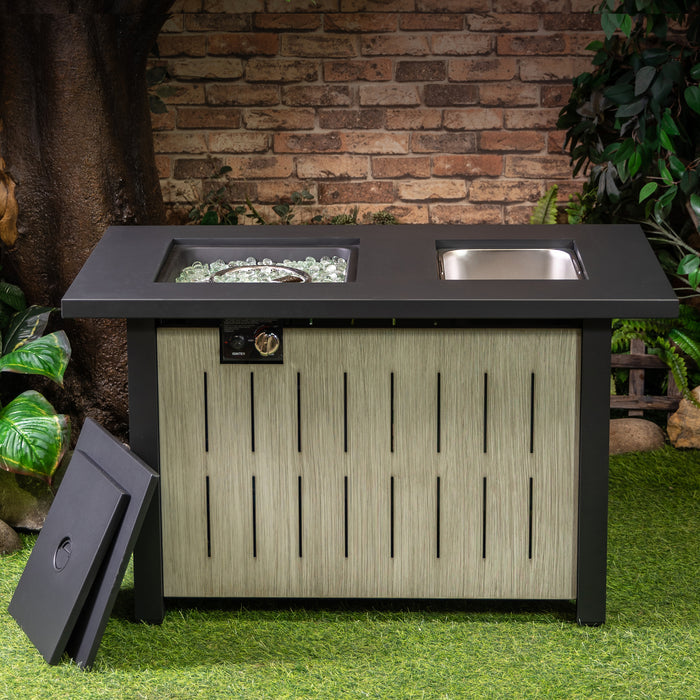 Deko Living Outdoor Propane Fire Table with Ice Bucket 