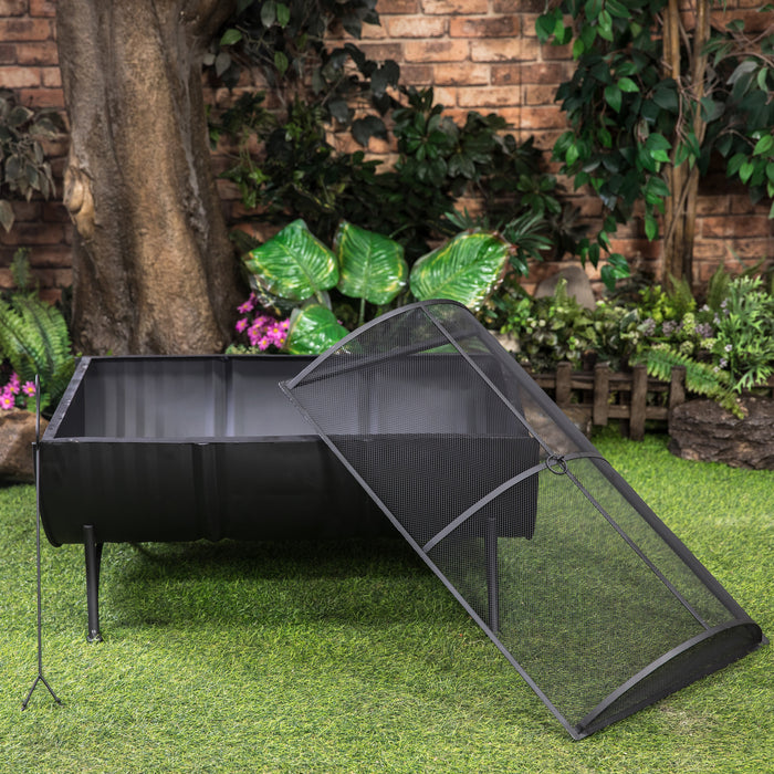 Deko Living 35\" Barrel Wood Burner Firepit 