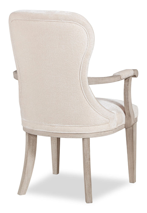 Corsa Set of 2 Dining Armchairs - Light Grey and Ivory Felt