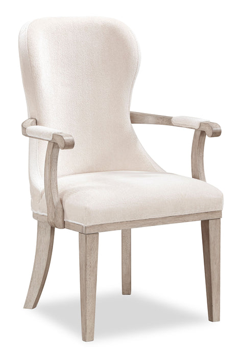 Corsa Set of 2 Dining Armchairs - Light Grey and Ivory Felt