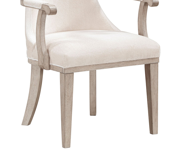 Corsa Set of 2 Dining Armchairs - Light Grey and Ivory Felt