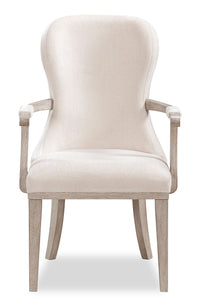 Corsa Set of 2 Dining Armchairs - Light Grey and Ivory Felt 