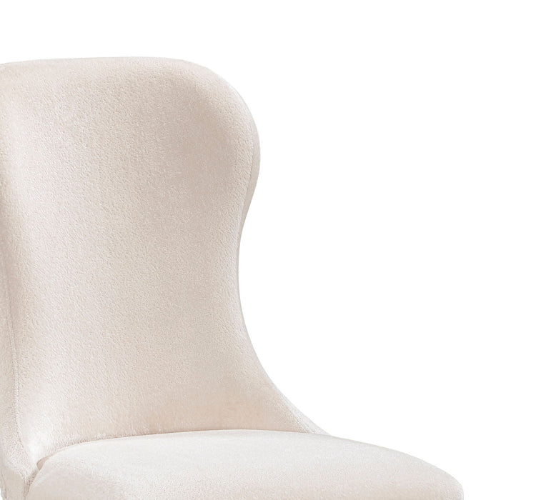 Corsa Set of 2 Dining Side Chairs - Light Grey and Ivory Felt