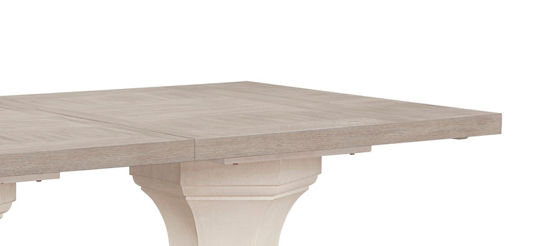 Corsa Rectangular Dining Table with Extension - Light Grey and Antique White Oak