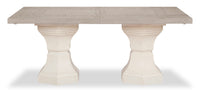 Corsa Rectangular Dining Table with Extension - Light Grey and Antique White Oak
