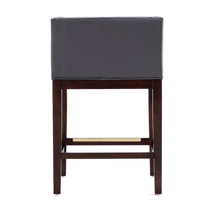 Manhattan Comfort Kingsley 34\" Beech Wood Counter Height Barstool - Grey & Dark Walnut