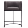 Manhattan Comfort Cosmopolitan 33.8\" Metal Counter Height Barstool - Pebble & Black