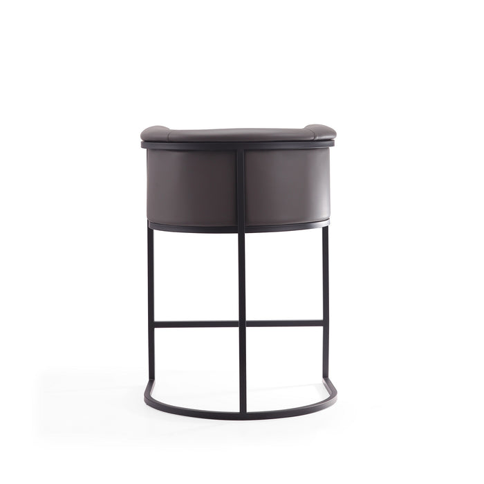 Manhattan Comfort Cosmopolitan 33.8\" Metal Counter Height Barstool - Pebble & Black