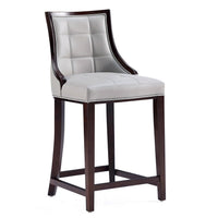 Manhattan Comfort Fifth Avenue Faux Leather Counter Height Barstool - Light Grey