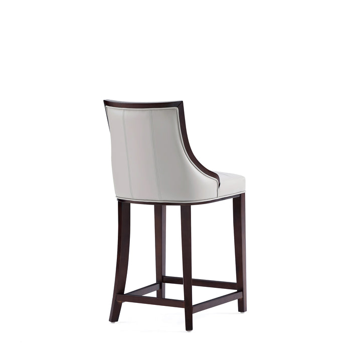 Manhattan Comfort Fifth Avenue Faux Leather Counter Height Barstool - Light Grey