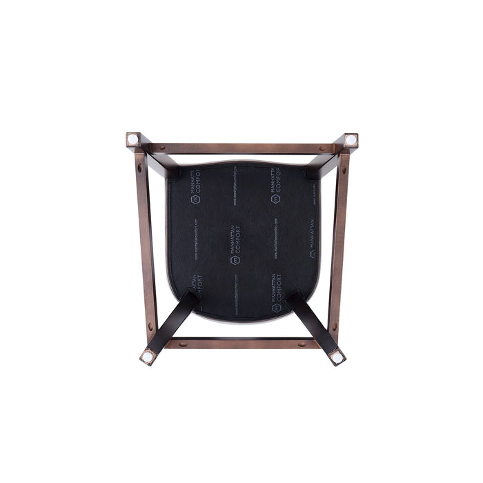 Manhattan Comfort Fifth Avenue Faux Leather Counter Height Barstool - Pebble Grey