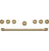 Café 36\" Brushed Brass Handle and Knob Kit for Pro Range and Rangetop - CXPR6HKPTCG