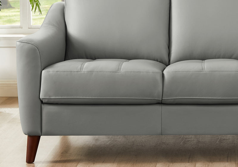 Hydeline Ersa Leather Loveseat - Grey