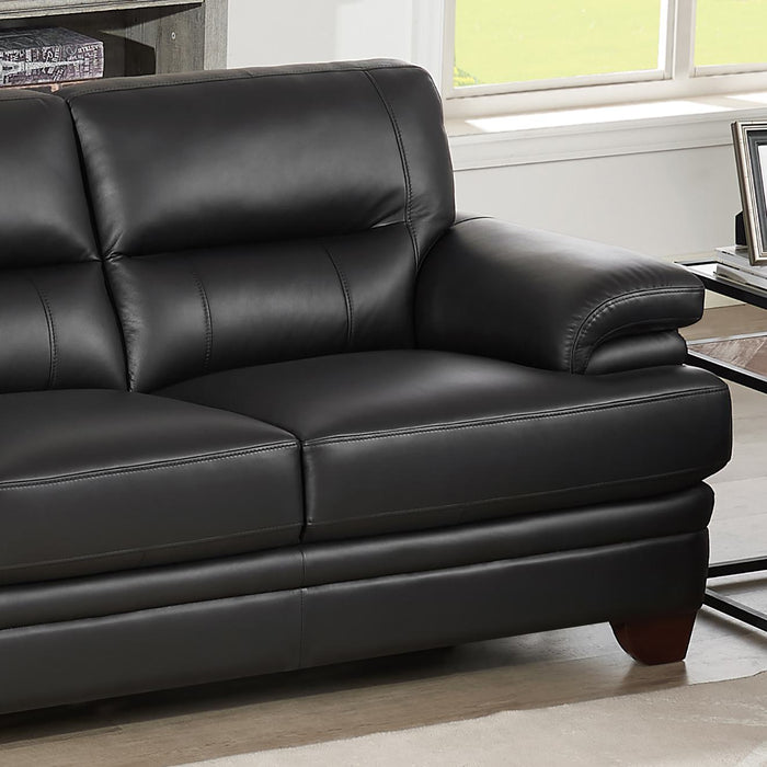 Hydeline Luxor Leather Loveseat - Black