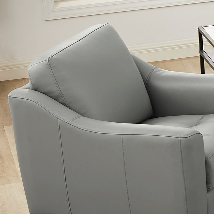 Hydeline Ersa Leather Chair - Grey