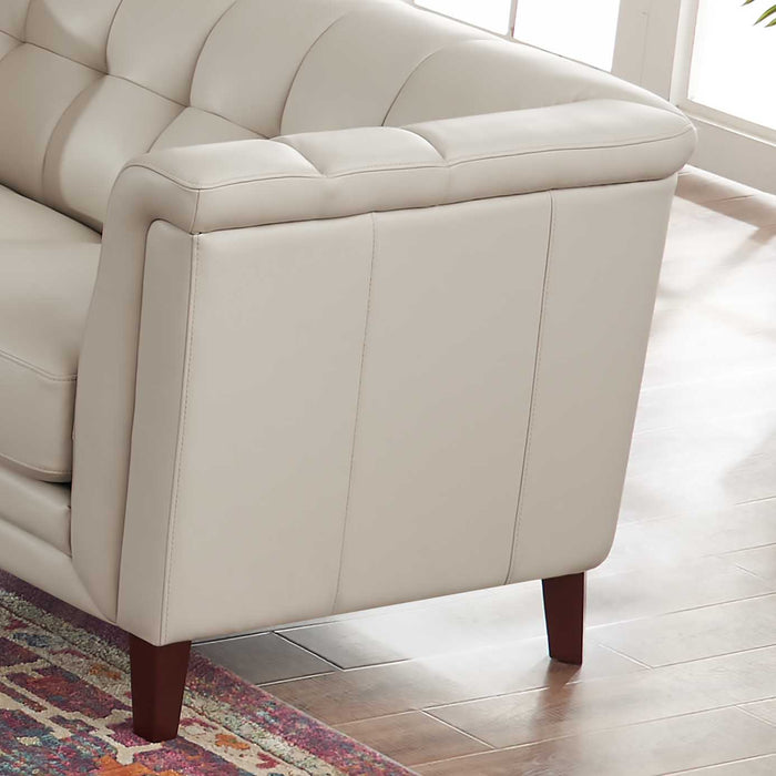 Hydeline Bodie Leather Loveseat - Vanilla