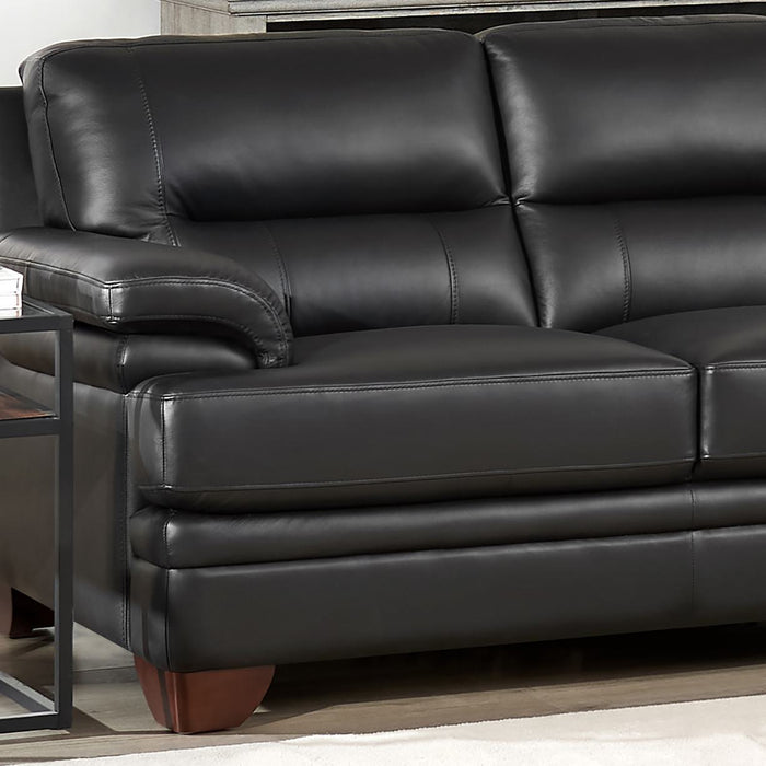 Hydeline Luxor Leather Loveseat - Black