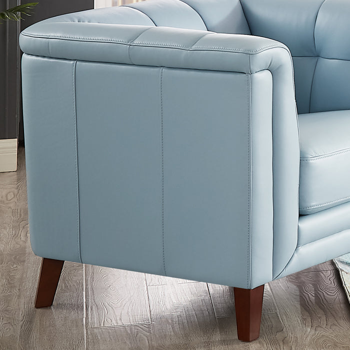 Hydeline Bodie Leather Chair - Spa Blue