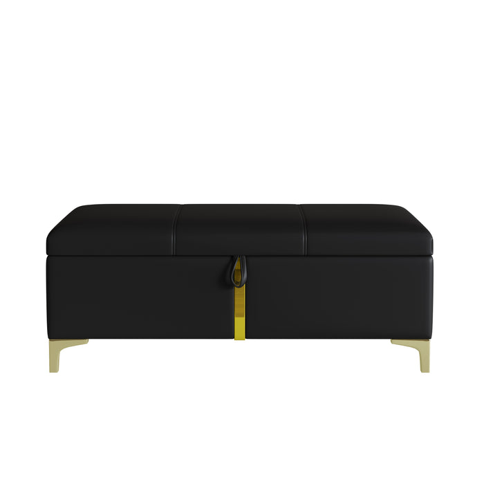 Nicole 2 Piece Bedroom Set With Upholstered Platform Bed And Ottoman Bench,queen Size,black Queen Bed