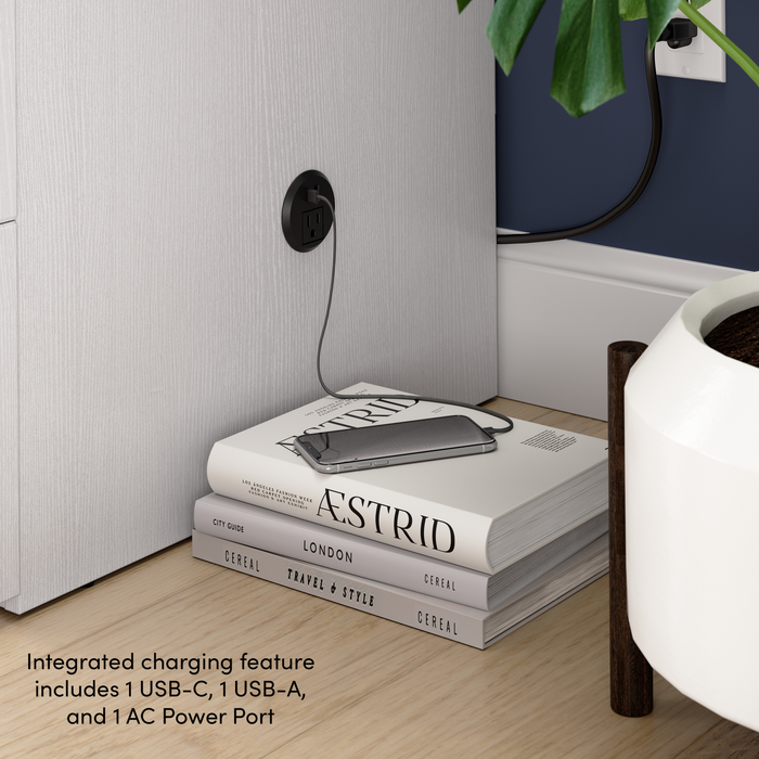 Key West Cabinet Bed with Tri-Fold Mattress  - White Oak - Queen Size