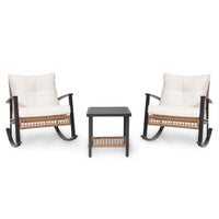Lausaint 3 Piece Patio Conversation Set Beige Patio Seat 