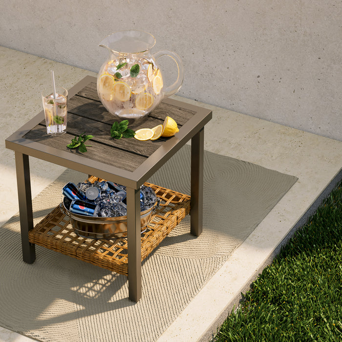 Lausaint 3 Piece Patio Conversation Set Beige Patio Seat