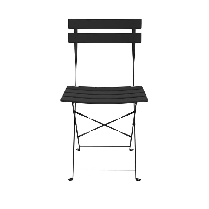 Lausaint Bistro Folding Three-Piece Set Black Patio Seating Package