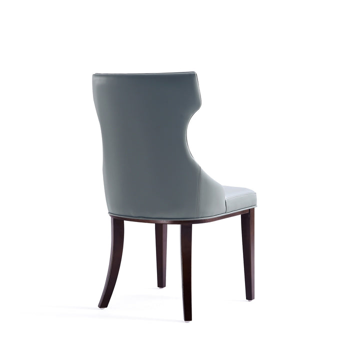 Manhattan Comfort Set of 2 Reine Faux Leather Dining Chairs - Pebble Grey