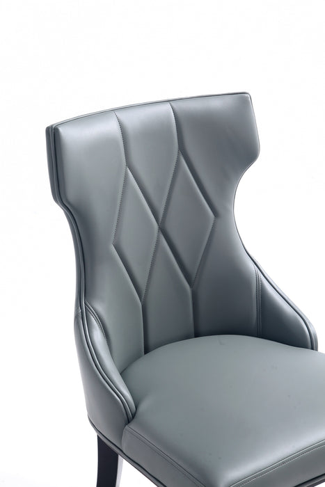 Manhattan Comfort Set of 2 Reine Faux Leather Dining Chairs - Pebble Grey