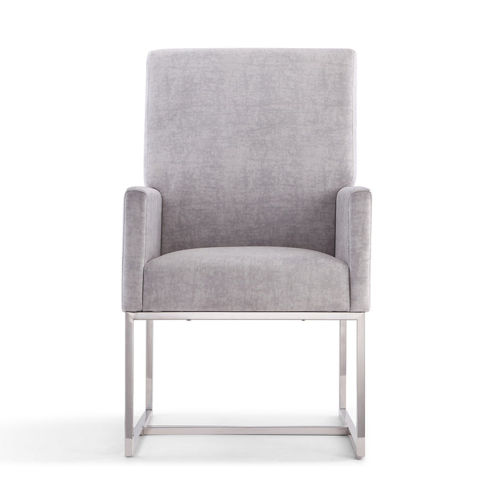 Manhattan Comfort Element Velvet Armless Dining Chair - Steel