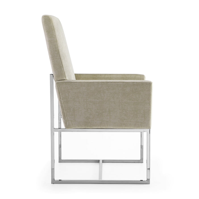 Manhattan Comfort Element Velvet Armless Dining Chair - Champagne