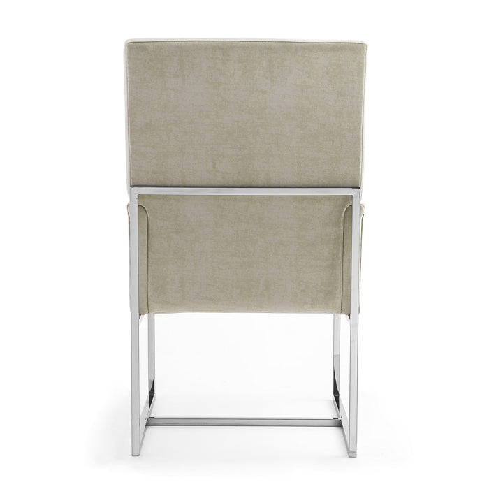Manhattan Comfort Element Velvet Armless Dining Chair - Champagne