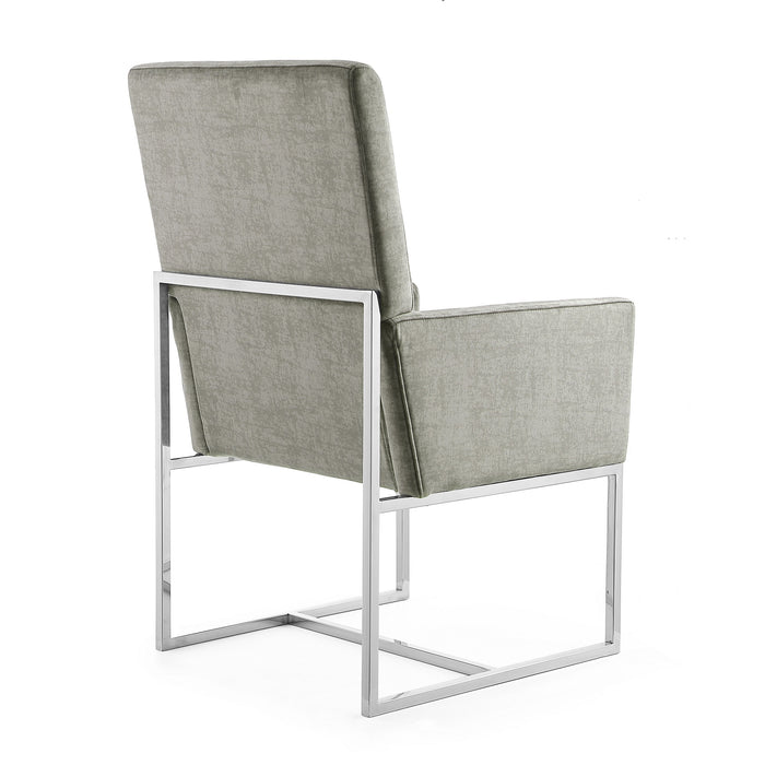 Manhattan Comfort Element Velvet Dining Chair - Grey
